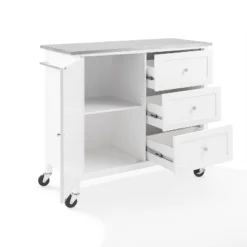 Soren Stainless Steel Top Kitchen Island/Cart Stainless Steel /White - Crosley -Cheap Crosley Store GUEST 004cdb7d 2625 4fa2 bd6a 6a5616a73565