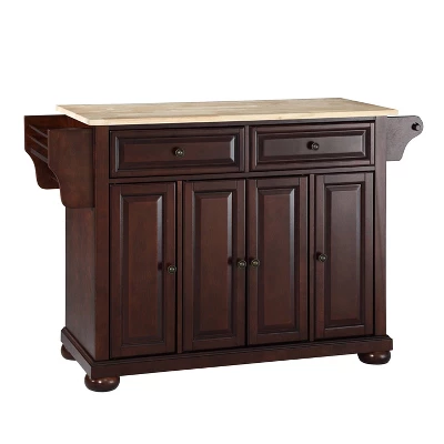 Alexandria Wood Top Full Size Kitchen Island/Cart Mahogany - Crosley 3 Alexandria Wood Top Full Size Kitchen Island/Cart Mahogany - Crosley - Image 3
