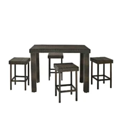 Palm Harbor 5pc Outdoor Wicker Counter Height Dining Set - Brown - Crosley -Cheap Crosley Store GUEST 01434257 dd11 4a8d 85a0 fc91c8746ea2
