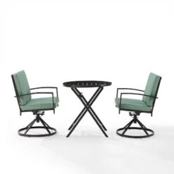 3pc Kaplan Outdoor Steel Bistro Set Mist/Bronze - Crosley -Cheap Crosley Store GUEST 018983d7 731c 4ea1 8370 63865d2f6e31