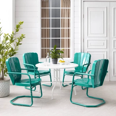 Ridgeland 5pc Outdoor Dining Set - Turquoise - Crosley 6 Ridgeland 5pc Outdoor Dining Set - Turquoise - Crosley - Image 6