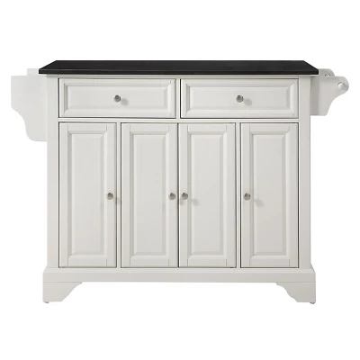 LaFayette Solid Black Granite Top Kitchen Island - White - Crosley 1 LaFayette Solid Black Granite Top Kitchen Island - White - Crosley