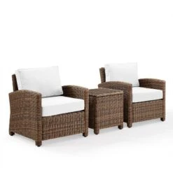 Bradenton 3pc Outdoor Wicker Seating Set With Side Table & 2 Arm Chairs - Crosley -Cheap Crosley Store GUEST 03bc1230 68f2 43c1 aeeb 21ea50c8e8a0
