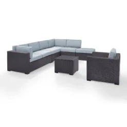Biscayne 6pc Outdoor Wicker Sectional Set - Mist - Crosley -Cheap Crosley Store GUEST 04b1b7e9 dd50 4ce8 8f67 6c3bce258fee