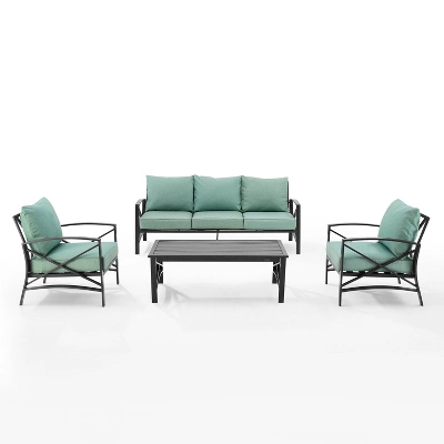 Kaplan 4pc Outdoor Sofa Set - Mist - Crosley -Cheap Crosley Store GUEST 052b6856 9bee 4f88 8ccb 0c3a09ed175f