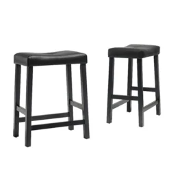 Set Of 2 24" Upholstered Saddle Seat Counter Height Barstools Black - Crosley 7 Set Of 2 24" Upholstered Saddle Seat Counter Height Barstools Black - Crosley -Cheap Crosley Store GUEST 059bb6ad 4beb 43b8 95be 9d76e0190384