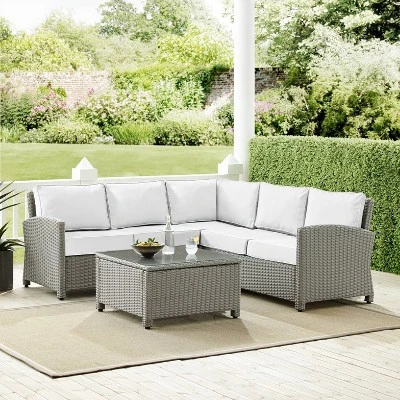 Crosley 4pc Bradenton Steel Outdoor Patio Sectional Sofa Furniture Set 1 Crosley 4pc Bradenton Steel Outdoor Patio Sectional Sofa Furniture Set
