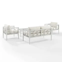Ashford 4pc Outdoor Metal Conversation Set - Cream - Crosley -Cheap Crosley Store GUEST 06e70cb5 9bcd 4722 9142 c221805261e9