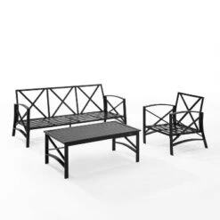 Kaplan 3pc Outdoor Sofa Set With Sofa & Arm Chair With Coffee Table - Oatmeal - Crosley -Cheap Crosley Store GUEST 07ab9e7f 8f3b 4372 a272 23a045c03b35