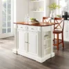 Coventry Drop Leaf Top Kitchen Island With 2 X-Back Stools White - Crosley