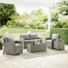 5pc Bradenton Outdoor Steel Conversation Set Gray - Crosley
