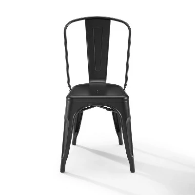 Set Of 2 17" Amelia Metal Chair Matte Black - Crosley 3 Set Of 2 17" Amelia Metal Chair Matte Black - Crosley - Image 3