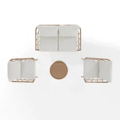 Juniper 4pc Outdoor Wicker Conversation Set - Cream/Natural -Crosley -Cheap Crosley Store GUEST 09fc205c f416 4f9a 8719 b611052c5572