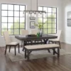 6pc Hayden Extendable Dining Set With Bench And 4 Upholstered Chairs Slate - Crosley