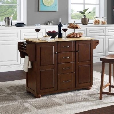 Eleanor Kitchen Island With Wood Top Natural - Crosley 7 Eleanor Kitchen Island With Wood Top Natural - Crosley - Image 7