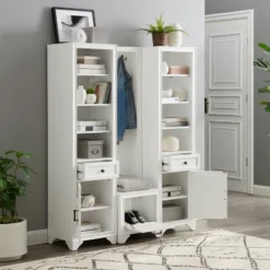 3pc Tara Entryway Set - Hall Tree And 2 Linen Cabinets Distressed White - Crosley 17 3pc Tara Entryway Set - Hall Tree And 2 Linen Cabinets Distressed White - Crosley -Cheap Crosley Store GUEST 0dd80120 1d19 46de bd1f d294117d8447