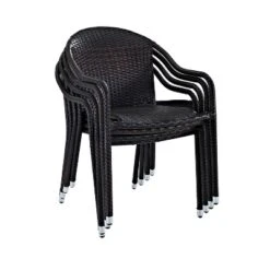 Palm Harbor 4pk Outdoor Wicker Stackable Chairs - Brown - Crosley -Cheap Crosley Store GUEST 0f13b4b8 e273 4001 bdd6 fee939aa1db2