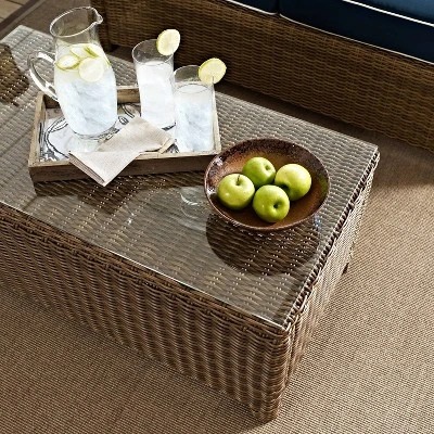 Bradenton Outdoor Wicker Glass Top Coffee Table - Crosley 6 Bradenton Outdoor Wicker Glass Top Coffee Table - Crosley - Image 6