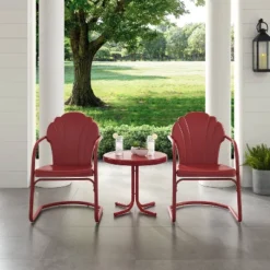 3pc Tulip Seating Set - Red - Crosley -Cheap Crosley Store GUEST 0f2b0f26 4e61 4f91 8f12 e324185d101c