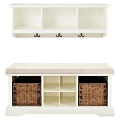 2pc Brennan Entryway Bench And Shelf Set - Crosley -Cheap Crosley Store GUEST 0f551bf9 469b 4242 b044 fe00d63f4f94