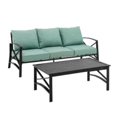 Kaplan 2pc Outdoor Sofa Set - Mist - Crosley -Cheap Crosley Store GUEST 102a3ad3 0dc4 48bf a3da 4bfc11307399
