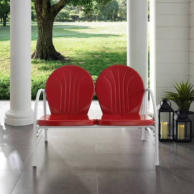 Griffith Outdoor Loveseat - Bright Red - Crosley 2 Griffith Outdoor Loveseat - Bright Red - Crosley - Image 2