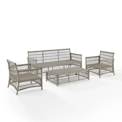 4pc Thatcher Outdoor Steel Conversation Set Creme/Driftwood - Crosley 9 4pc Thatcher Outdoor Steel Conversation Set Creme/Driftwood - Crosley - Image 9