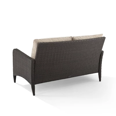 Kiawah Outdoor Wicker Loveseat Beige - Crosley 2 Kiawah Outdoor Wicker Loveseat Beige - Crosley - Image 2