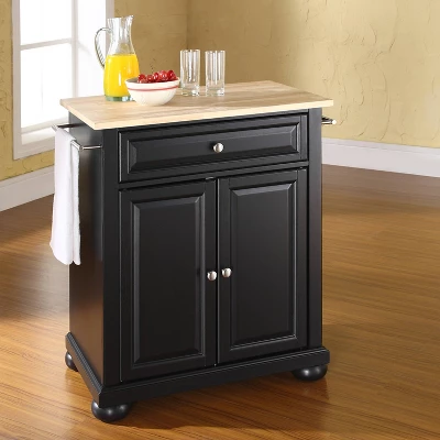 Alexandria Wood Top Portable Kitchen Island/Cart - Crosley 1 Alexandria Wood Top Portable Kitchen Island/Cart - Crosley