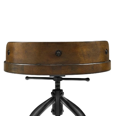 Edison Adjustable Height Stool Brown - Crosley 1 Edison Adjustable Height Stool Brown - Crosley
