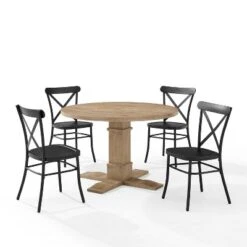 5pc Joanna Round Dining Set With 4 Camille Chairs Matte Black - Crosley -Cheap Crosley Store GUEST 11bc7e70 824e 4fc2 b35d 5e889c004dfb
