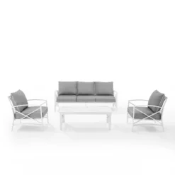 Kaplan 4pc Outdoor Sofa Set - Gray - Crosley