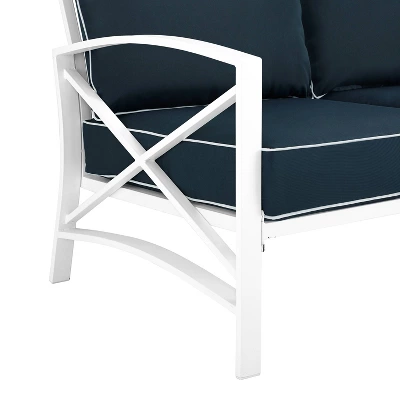 Kaplan Loveseat White/Navy - Crosley 5 Kaplan Loveseat White/Navy - Crosley - Image 5