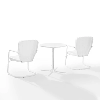 Ridgeland 3pc Outdoor Bistro Set With Table & 2 Chairs - White - Crosley 2 Ridgeland 3pc Outdoor Bistro Set With Table & 2 Chairs - White - Crosley - Image 2