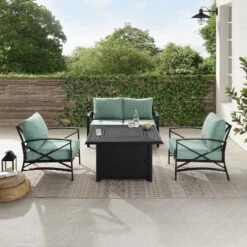 Kaplan 4pc Outdoor Conversation Set With Dante Fire Table - Mist - Crosley 19 Kaplan 4pc Outdoor Conversation Set With Dante Fire Table - Mist - Crosley -Cheap Crosley Store GUEST 1529bc4c 6318 4562 a345 572025b46eab