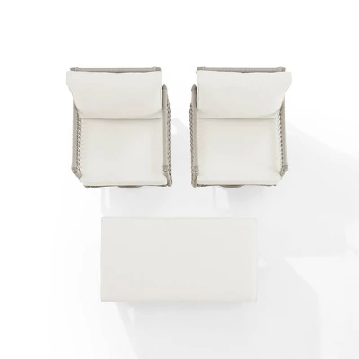 3pc Thatcher Outdoor Steel Conversation Set Creme/Driftwood - Crosley 11 3pc Thatcher Outdoor Steel Conversation Set Creme/Driftwood - Crosley - Image 11