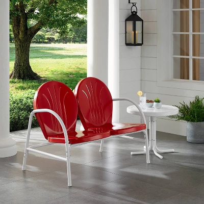 Griffith 3pc Outdoor Conversation Set - Red - Crosley 1 Griffith 3pc Outdoor Conversation Set - Red - Crosley