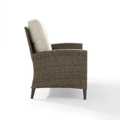 Rockport Outdoor Wicker High Back Loveseat - Crosley 4 Rockport Outdoor Wicker High Back Loveseat - Crosley - Image 4