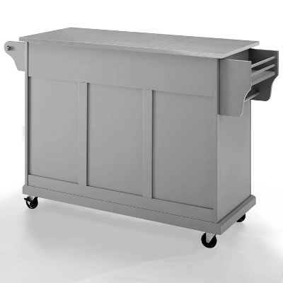 Stainless Steel Top Kitchen Cart/Island Vintage Gray - Crosley 2 Stainless Steel Top Kitchen Cart/Island Vintage Gray - Crosley - Image 2