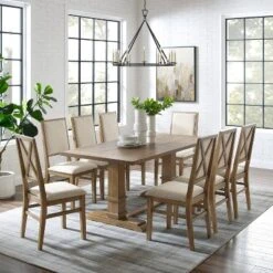 9pc Joanna Dining Set With 8 Upholstered Back Chairs Rustic Brown - Crosley 18 9pc Joanna Dining Set With 8 Upholstered Back Chairs Rustic Brown - Crosley -Cheap Crosley Store GUEST 1892aa8a 1165 4299 a369 4ea8c7e845c6