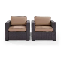 Biscayne 2pc Outdoor Wicker Chairs - Mocha - Crosley -Cheap Crosley Store GUEST 189582ee e76e 47fd 8b04 0f3a57f8c2cd