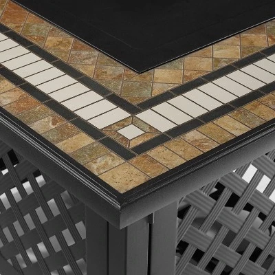 Beaufort 3 Pc Outdoor Wicker Conversation Set Loveseat And Chair With Fire Table - Mist/Brown - Crosley 7 Beaufort 3 Pc Outdoor Wicker Conversation Set Loveseat And Chair With Fire Table - Mist/Brown - Crosley - Image 7