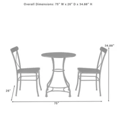 Astrid 3pc Indoor/Outdoor Metal Bistro Set - Matte Black - Crosley -Cheap Crosley Store GUEST 1a68d177 f796 4ab5 90d0 587ce08ff2b5