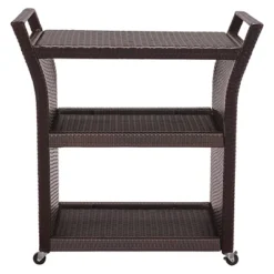 Crosley Palm Harbor Outdoor Wicker Bar Cart