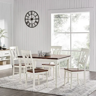 5pc Shelby Extendable Dining Set White - Crosley 2 5pc Shelby Extendable Dining Set White - Crosley - Image 2