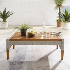 Capella Outdoor Wicker Coffee Table Gray/Acorn - Crosley -Cheap Crosley Store GUEST 1b0ffb2a 3f0a 4b7d 9ca7 6952bb011db8