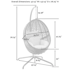 Calliope Indoor/Outdoor Wicker Hanging Egg Chair - Sand/Dark Brown - Crosley -Cheap Crosley Store GUEST 1bef425e 9624 4e9a ad60 ebf785baf0a0