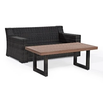 Beaufort 2pc Outdoor Wicker Chat Set - Mist - Crosley 6 Beaufort 2pc Outdoor Wicker Chat Set - Mist - Crosley - Image 6