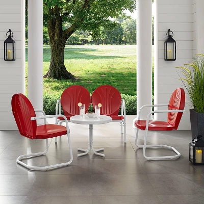 Griffith 4pc Outdoor Conversation Set - Bright Red - Crosley 1 Griffith 4pc Outdoor Conversation Set - Bright Red - Crosley