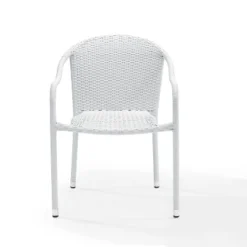 Palm Harbor 4pk Outdoor Wicker Stackable Chairs - White - Crosley -Cheap Crosley Store GUEST 1dfb8192 30aa 48e3 9b2e 718f411dc294